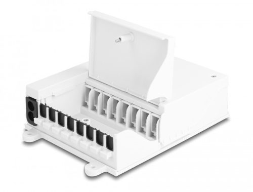 Delock Optikai rostszálas elosztó doboz FTTH beltéri falra szerelésre 8 portos fehér