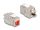 Delock Keystone Modul RJ45 anya - LSA Cat.6A eszköz nélkül használható piros por elleni fedővel (DL-87952)