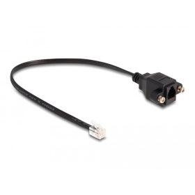   Delock RJ10 kábel apa - RJ10 anya beszereléshez 30 cm, fekete (DL-87956)