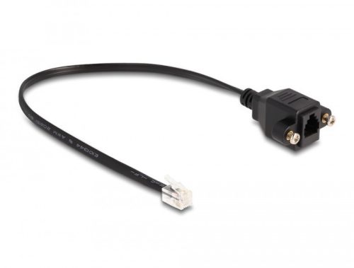 Delock RJ10 kábel apa - RJ10 anya beszereléshez 30 cm, fekete