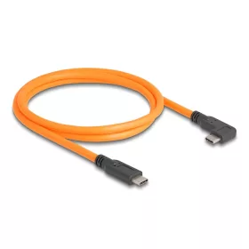   Delock USB 5 Gbps kábel USB Type-C  apa - USB Type-C  apa 90 -ban hajlított kötött felvételre 1 m narancs színű (DL-87961)
