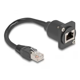   Delock D-típusú RJ45 kábel apa   anya Cat.5e fekete, 20 cm (DL-87964)