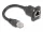 Delock D-típusú RJ45 kábel apa   anya Cat.5e fekete, 20 cm (DL-87964)