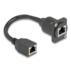   Delock D-típusú RJ45 kábel anya   anya Cat.5e fekete 20 cm (DL-87968)