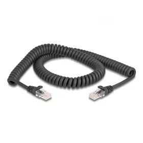   Delock RJ45 tekercselt kábel apa - apa Cat.5e 2 m, fekete (DL-87993)