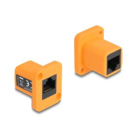   Delock D-típusú Modul RJ45 anya   anya narancssárga (DL-87998)