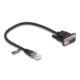   Delock Kábel RJ45 apa - soros RS-232 D-Sub 9 apa, 30 cm, fekete (DL-88008)