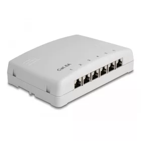   Delock Mini asztali patch panel 6 portos Cat.6A szürke (DL-88049)