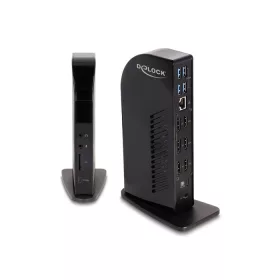   Delock USB Type-C  hármas elrendezésű dokkoló állomás DisplayLink  4K / USB Hub / LAN / SD / Audio / PD 96 W szolgáltatásokkal (DL-88051)