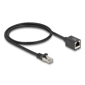   Delock Hálózat bővítő kábel RJ45 apa - RJ45 anya Cat.6A S/FTP 0,5 m fekete (DL-88052)