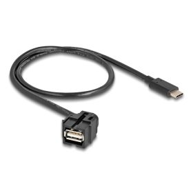  Delock Keystone modul, USB 2.0 A-anya > USB Type-C  apa 250 , kábellel 0,5 m (DL-88056)