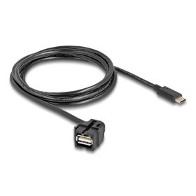   Delock Keystone modul, USB 2.0 A-anya > USB Type-C  apa 250 , kábellel 1,5 m (DL-88057)
