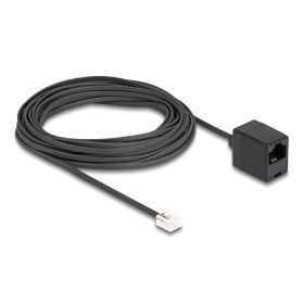   Delock Telefonkábel RJ11 apa - RJ45 anya, fekete, 10 m (DL-88096)