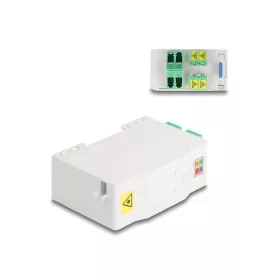   Delock Optikai szál csatlakoztató doboz DIN sínhez csatlakozó tartállyal és 4 xLC Duplex coupler-rel (DL-88098)