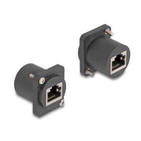   Delock D-típusú Modul RJ45 anya   anya csavarokkal fekete (DL-88106)