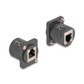   Delock D-típusú Modul RJ12 anya   anya csavarokkal fekete (DL-88107)