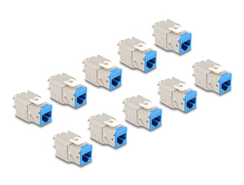 Delock Keystone Modul RJ45 anya - LSA Cat.6A eszközmentes kék 10 db-os szett