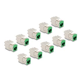   Delock Keystone Modul RJ45 anya - LSA Cat.6A eszközmentes zöld 10 db-os szett (DL-88116)
