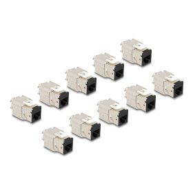   Delock Keystone Modul RJ45 anya - LSA Cat.6A eszközmentes fekete 10 db-os szett (DL-88118)