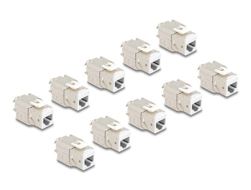 Delock Keystone Modul RJ45 anya - LSA Cat.6A eszközmentes fehér 10 db-os szett