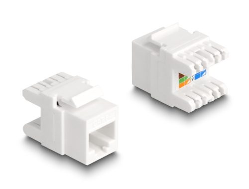 Delock Eszközmentes, borított Keystone modul RJ45 anya - LSA Cat.6A mini
