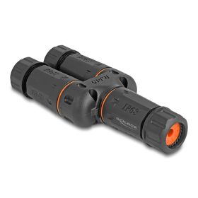   Delock Kábel csatlakozó Y-Adapter RJ45 anya - 2 x RJ45 anya Cat.6 IP68 por és vízhatlan védelem, kültéri használatra (DL-88143)