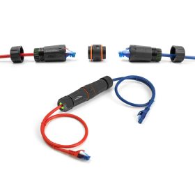   Delock Kábel csatlakoztató RJ45 anya - RJ45 anya Cat.6A M20 cérnával és két vékony IP68 kábel borítással, por és vízhatlan (DL-88144)