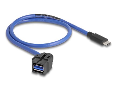 Delock Keystone modul, USB 5 Gbps A-csatlakozóhüvely   USB Type-C  típusú apa, kábellel 0,5 m