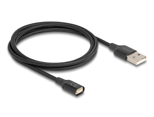 Delock Mágneses USB töltő kábel, fekete 1 m