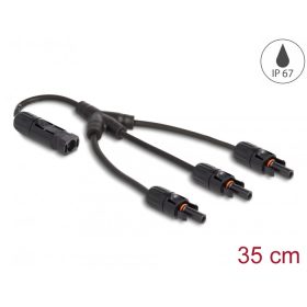   Delock DL4 napelem-elosztó kábel 1 x dugó   3 x anya, 35 cm fekete (DL-88224)