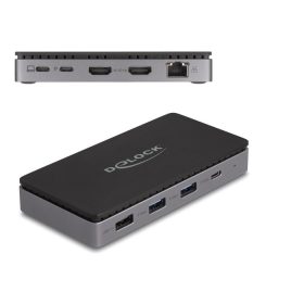   Delock USB Type-C  dokkolóállomás 4K - hoz kettős HDMI MST / USB / Gibabit LAN / PD 3.0 85 W (DL-88271)
