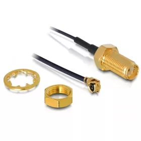   Delock Antenna kábel SMA dugó válaszfalas > MHF/U.FL kompatibilis dugó 350 mm (DL-88417)