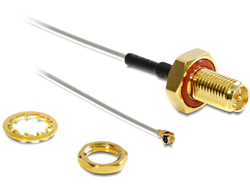 Delock adapter kábel I-PEX > RP-SMA, jack csatlakozó, 100 mm, vízfröccsenés ellen védett