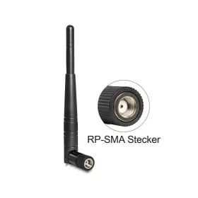   Delock WLAN antenna RP-SMA 802.11 a/b/g/n 3 dBi mindenirányú, csuklós, (DL-88461)