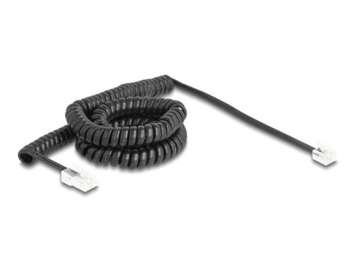 Delock Telefon csavart kábel RJ11 apa - RJ45 apa fekete színű 5 m