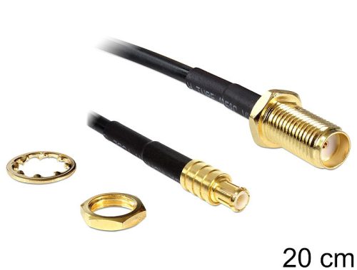 Delock SMA jack bulkhead > MCX dugó, 200 mm