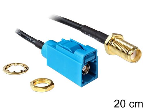 Delock SMA csatlakozó válaszfal > FAKKRA Z csatlakozó, 200 mm