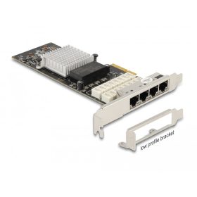   Delock PCI Express x4 Kártya - 4 x RJ45 Gigabit LAN porthoz Bypass (DL-88610)