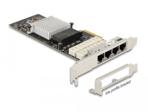 Delock PCI Express x4 Kártya - 4 x RJ45 Gigabit LAN porthoz Bypass
