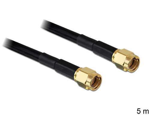 Delock RP-SMA dugó > RP-SMA dugó LMR 195, 5m