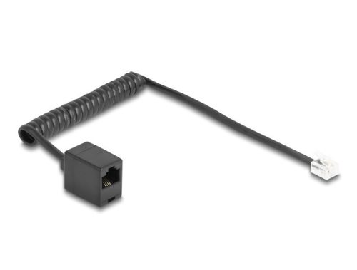 Delock Telefon csavart kábel RJ11 apa - RJ45 anya fekete színű 1 m