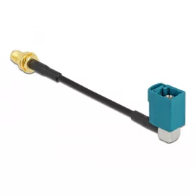   Delock Antennakábel FAKRA Z csatlakozó 90  és SMA csatlakozó válaszfal RG-174 10 cm-es csatlakozója (DL-88725)