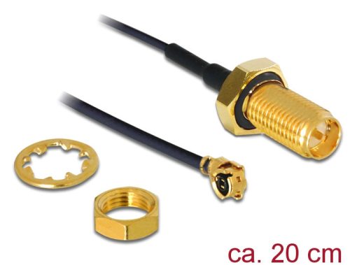 Delock antenna kábel RP-SMA csatlakozóelem> MHF /U.FL-LP-068 Kompatibilis dugó 200 mm 1.13 Menet hos