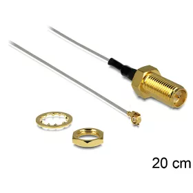   Delock antenna kábel RP-SMA jack bulkhead > MHF II/U.FL-LP(V)-040 kompatibilis csatlakozó, 200 mm (DL-88810)
