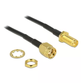   DELOCK Antenna kábel RP-SMA dugó > RP-SMA jack válaszfalas 200 mm (DL-88876)