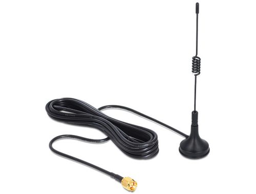 DELOCK ISM 433 MHz antenna SMA 3 dBi mindenirányú, mágneses talp - fekete