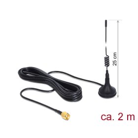   Delock GSM / UMTS antenna SMA dugó 3 dBi irányított fekete mágneses alap fekete (DL-88879)