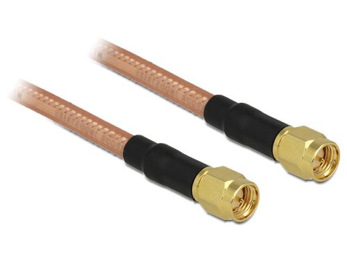 Delock antannakábel 2db SMA dugó csatlakozóval, alacsony veszteségű, RG-142, 400mm