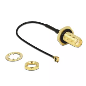   Delock Antenna kábel SMA jack válaszfal > MHF/U.FL-LP-068 kompatibilis dugó 100 mm fröccsenésbiztos (DL-88965)