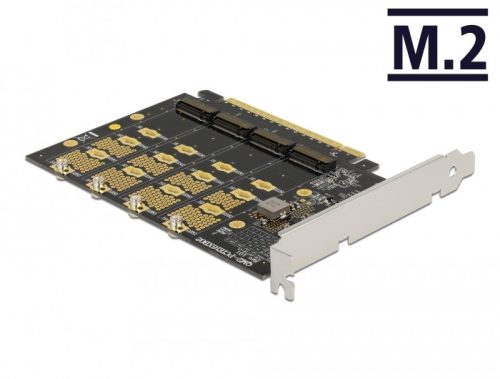 Delock PCI Express x16 kártya - 4 x belső NVMe M.2 Key M - elágazás
